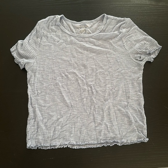 Two American Eagle, lettuce, edge, T-shirts women’s size medium. Very soft. - Picture 2 of 7